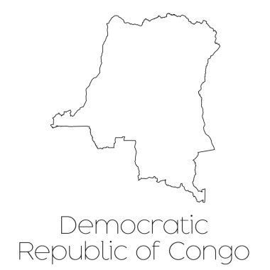 Democrati ülkenin arka plan üzerinde izole ülke şekli