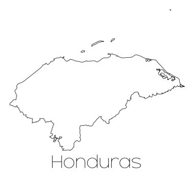 Honduras ülkenin arka plan üzerinde izole ülke şekli