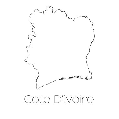 Cote Divo ülkenin arka plan üzerinde izole ülke şekli