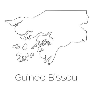Gine Bi ülkenin arka plan üzerinde izole ülke şekli