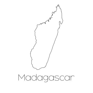 Madagasca ülkenin arka plan üzerinde izole ülke şekli