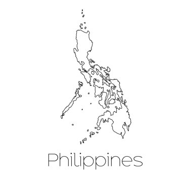 Philippin ülkenin arka plan üzerinde izole ülke şekli