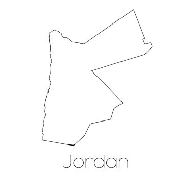 Jordan ülkenin arka plan üzerinde izole ülke şekli