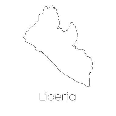 Liberya ülkenin arka plan üzerinde izole ülke şekli
