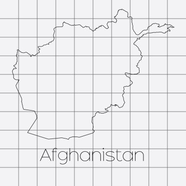 Afganistan'ın ülke şeklinde kare arka plan