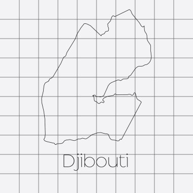 Cibuti ülke şekli ile kare arka plan