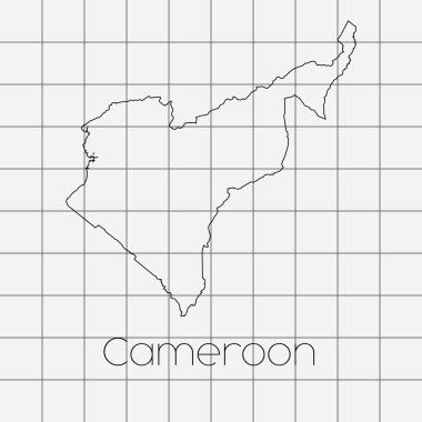 Kamerun ülke şekli ile kare arka plan