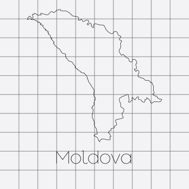 Moldova ülke şekli ile kare arka plan