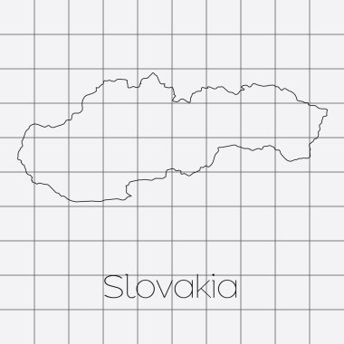 Slovakya'nın ülke şeklinde kare arka plan