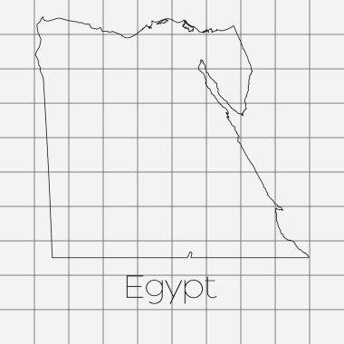 Mısır ülke şekli ile kare arka plan