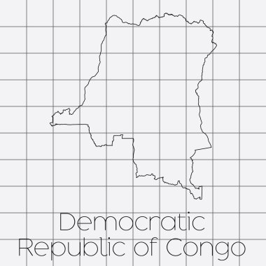 Demokratik Cumhuriyeti ülke şekli ile kare arka plan