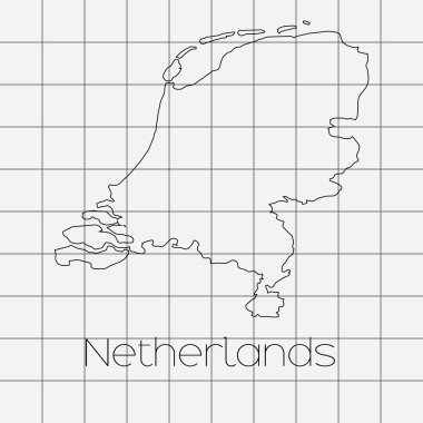 Hollanda ülke şekli ile kare arka plan