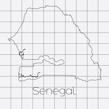 Senegal ülke şekli ile kare arka plan