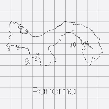 Panama ülke şekli ile kare arka plan