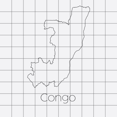 Kongo ülke şekli ile kare arka plan