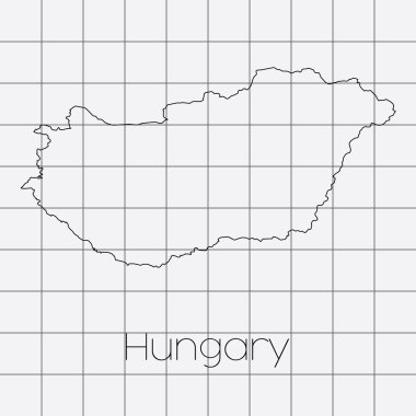 Macaristan ülke şekli ile kare arka plan