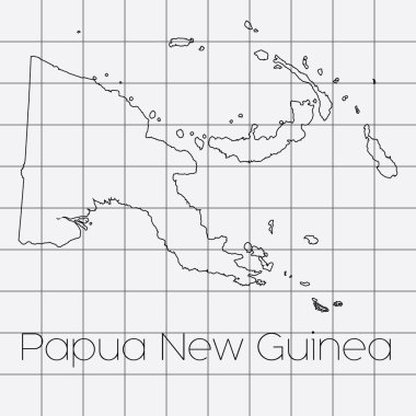 Papua Yeni Gine ülke şekli ile kare arka plan