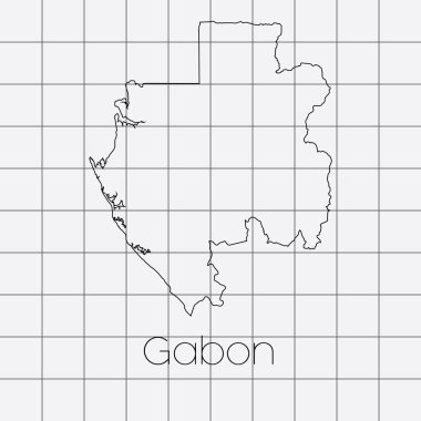 Gabon ülke şekli ile kare arka plan