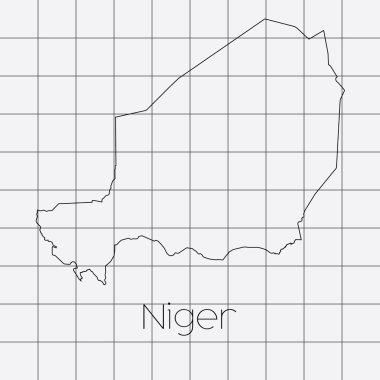 Nijer ülke şekli ile kare arka plan