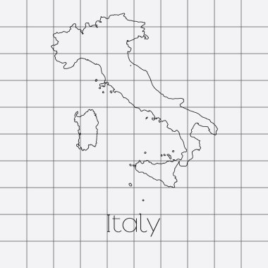 İtalya ülke şekli ile kare arka plan