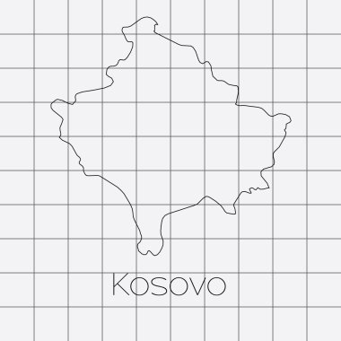 Kosova'nın ülke şeklinde kare arka plan