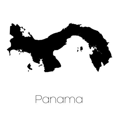 Panama ülkenin arka plan üzerinde izole ülke şekli