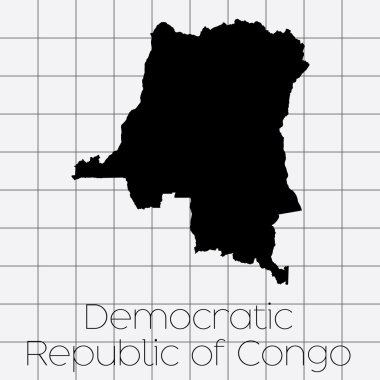 Demokratik Cumhuriyeti ülke şekli ile kare arka plan