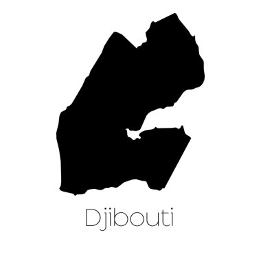 Cibuti ülkenin arka plan üzerinde izole ülke şekli