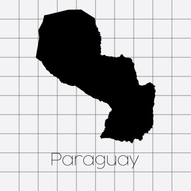 Paraguay ülke şekli ile kare arka plan