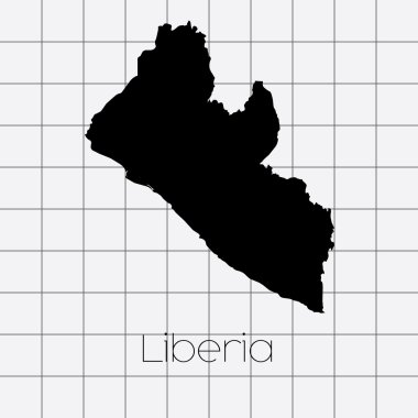 Liberya ülke şekli ile kare arka plan