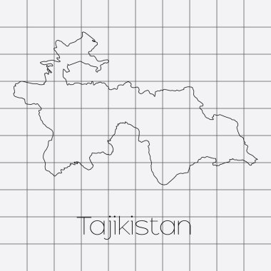 Tacikistan ülke şekli ile kare arka plan