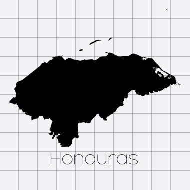 Honduras ülke şekli ile kare arka plan