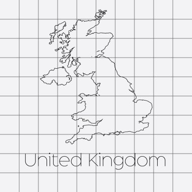 İngiltere ülke şekli ile kare arka plan