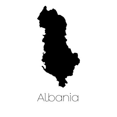 Arnavutluk ülkenin arka planda izole ülke şekli