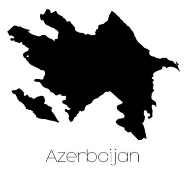 Azerbaija ülkenin arka plan üzerinde izole ülke şekli