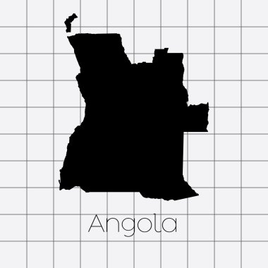 Angola ülke şekli ile kare arka plan