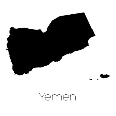 Yemen ülkenin arka plan üzerinde izole ülke şekli