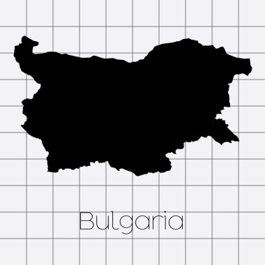 Bulgaristan ülke şekli ile kare arka plan
