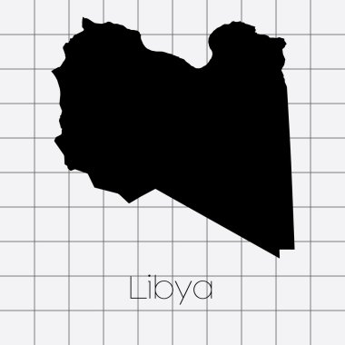 Libya ülke şekli ile kare arka plan