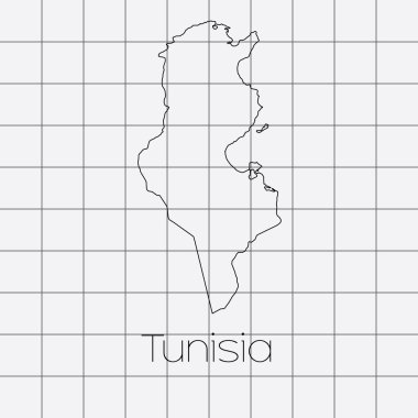 Tunus ülke şekli ile kare arka plan