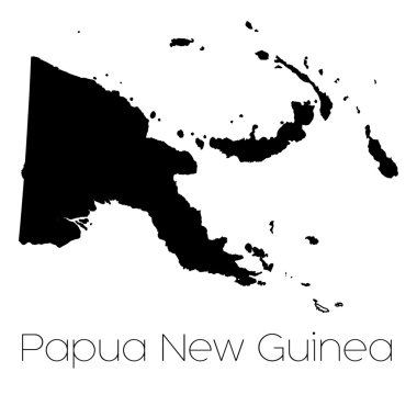 Papua Yeni ülkenin arka plan üzerinde izole ülke şekli