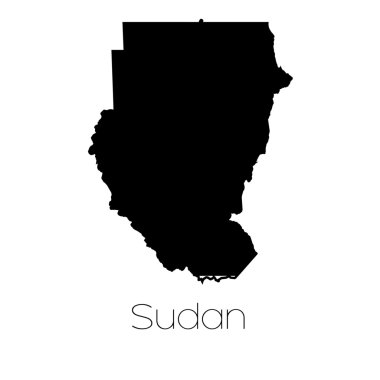 Sudan ülkenin arka plan üzerinde izole ülke şekli
