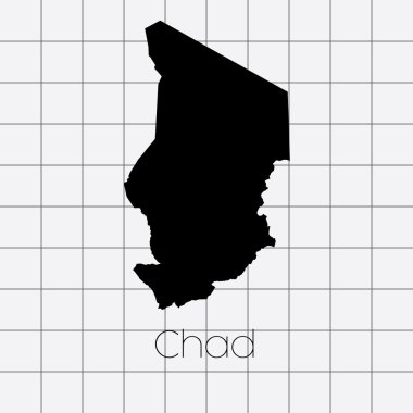 Chad ülke şekli ile kare arka plan