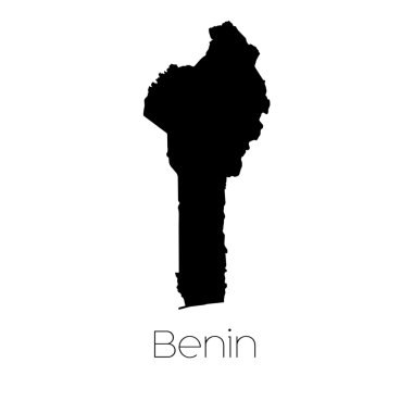 Benin ülkenin arka plan üzerinde izole ülke şekli