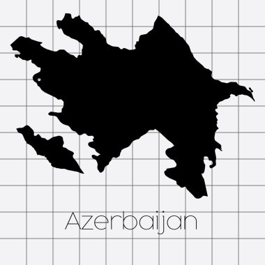 Azerbaycan'ın ülke şeklinde kare arka plan