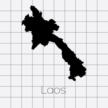 Laos ülke şekli ile kare arka plan