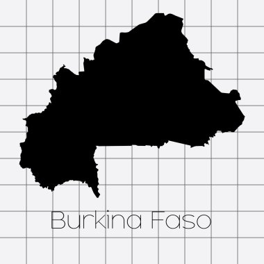 Burkina Faso ülke şekli ile kare arka plan