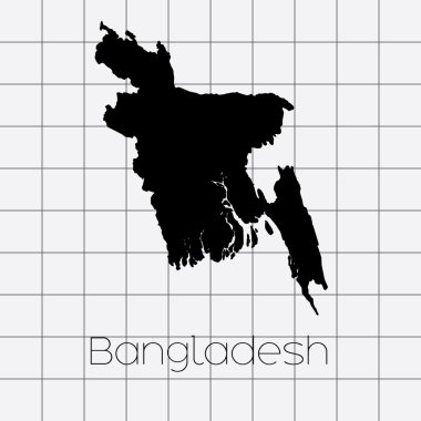 Bangladeş ülke şekli ile kare arka plan