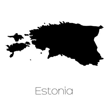 Estonya ülkenin arka plan üzerinde izole ülke şekli