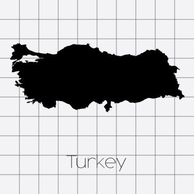Türkiye'nin ülke şeklinde kare arka plan